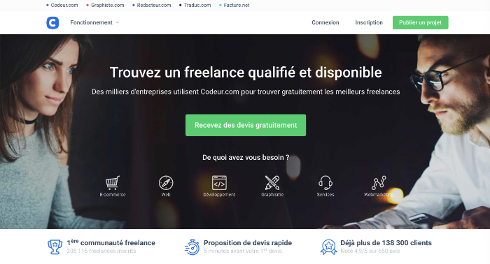 Codeur plateforme freelance