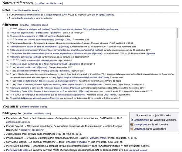 Sources et références Wikipedia