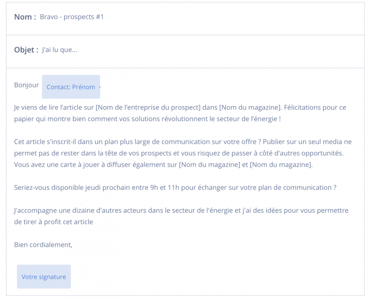 email de prospection exemple