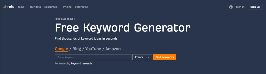 Interface Keyword Generator