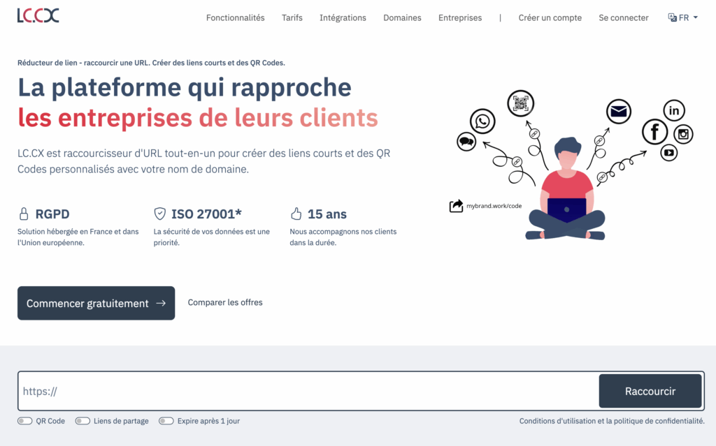 LC.CX raccourcisseur d'URL