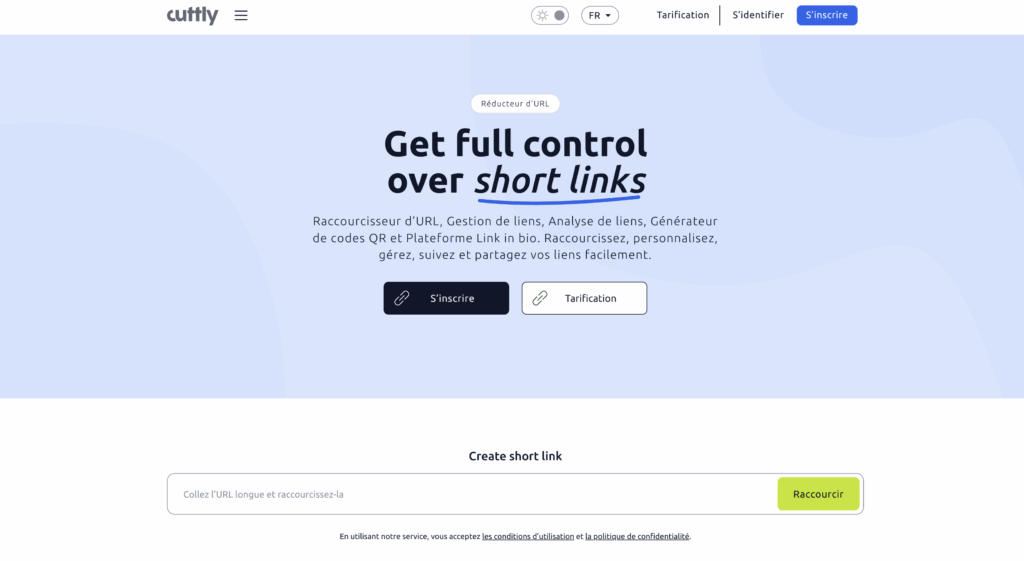 raccourcisseur url gratuit en ligne cuttly