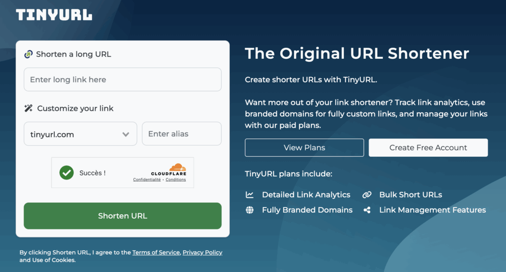 raccourcisseur d'url tinyURL