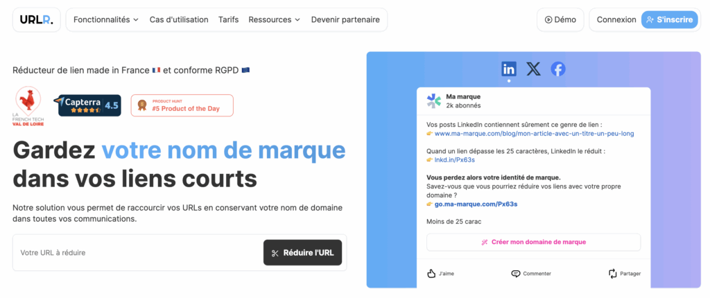 URLR.me raccourcisseur d'URL français