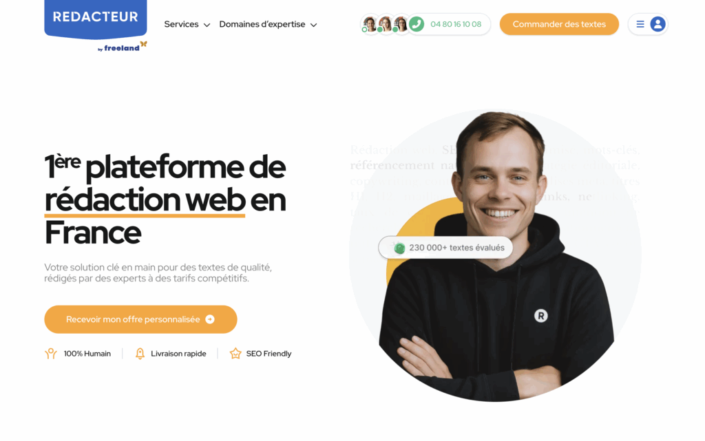 Redacteur.com : alternative ChatGPT rédaction 